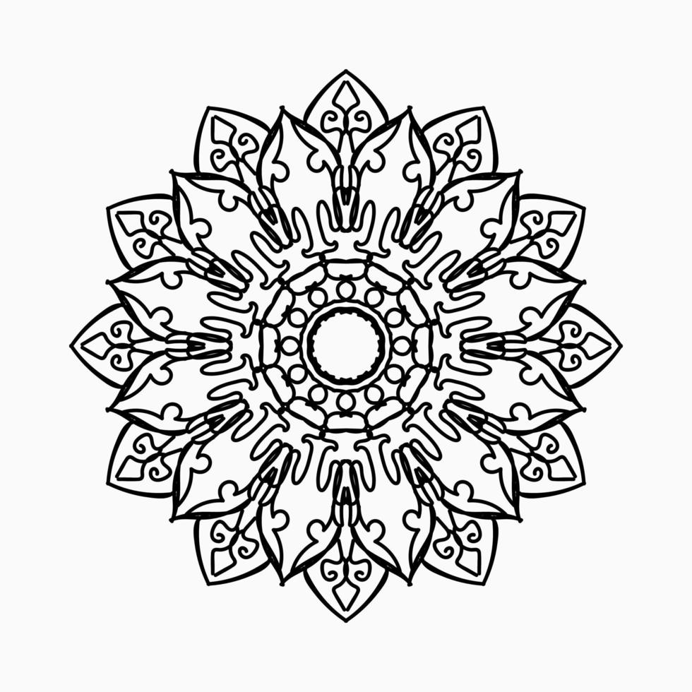 kreisförmiges Muster in Form von Mandala mit Blume für Henna-Mandala-Tattoo-Dekoration. vektor