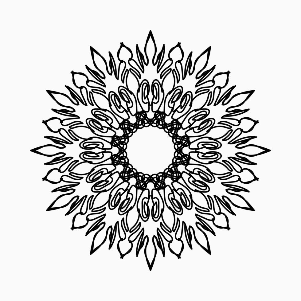 cirkulärt mönster i form av mandala med blomma för henna mandala tatuering dekoration. vektor