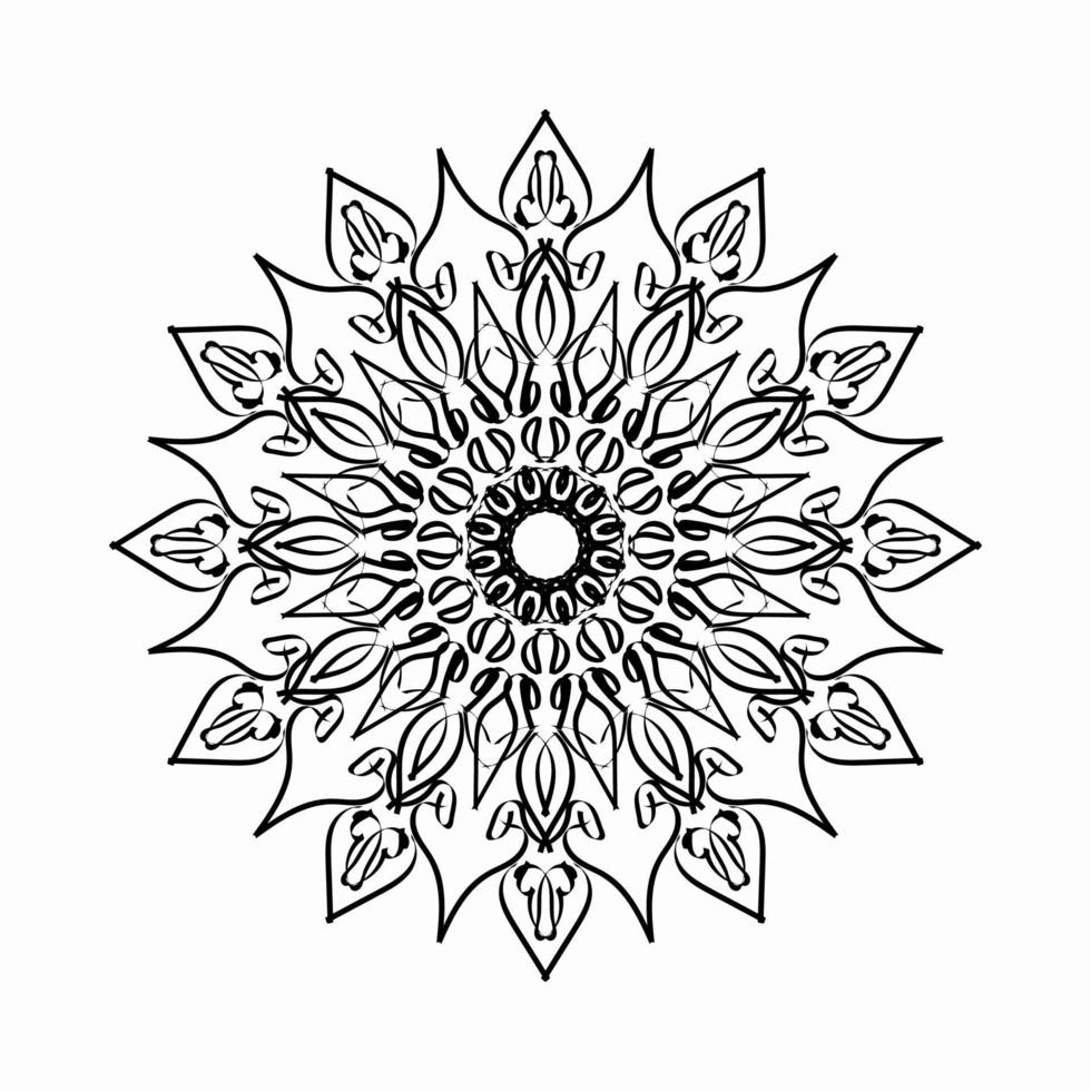 cirkulärt mönster i form av mandala med blomma för henna mandala tatuering dekoration. vektor