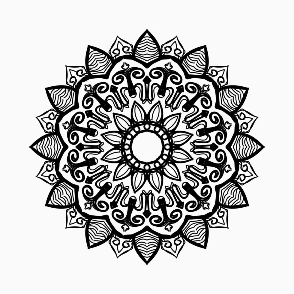 kreisförmiges Muster in Form von Mandala mit Blume für Henna-Mandala-Tattoo-Dekoration. vektor