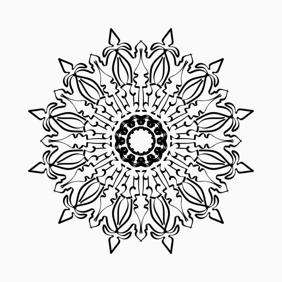 kreisförmiges Muster in Form von Mandala mit Blume für Henna-Mandala-Tattoo-Dekoration. vektor