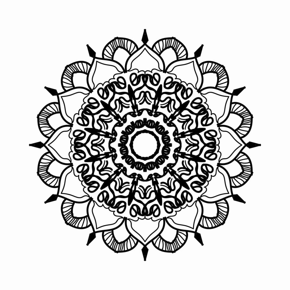 cirkulärt mönster i form av mandala med blomma för henna mandala tatuering dekoration. vektor