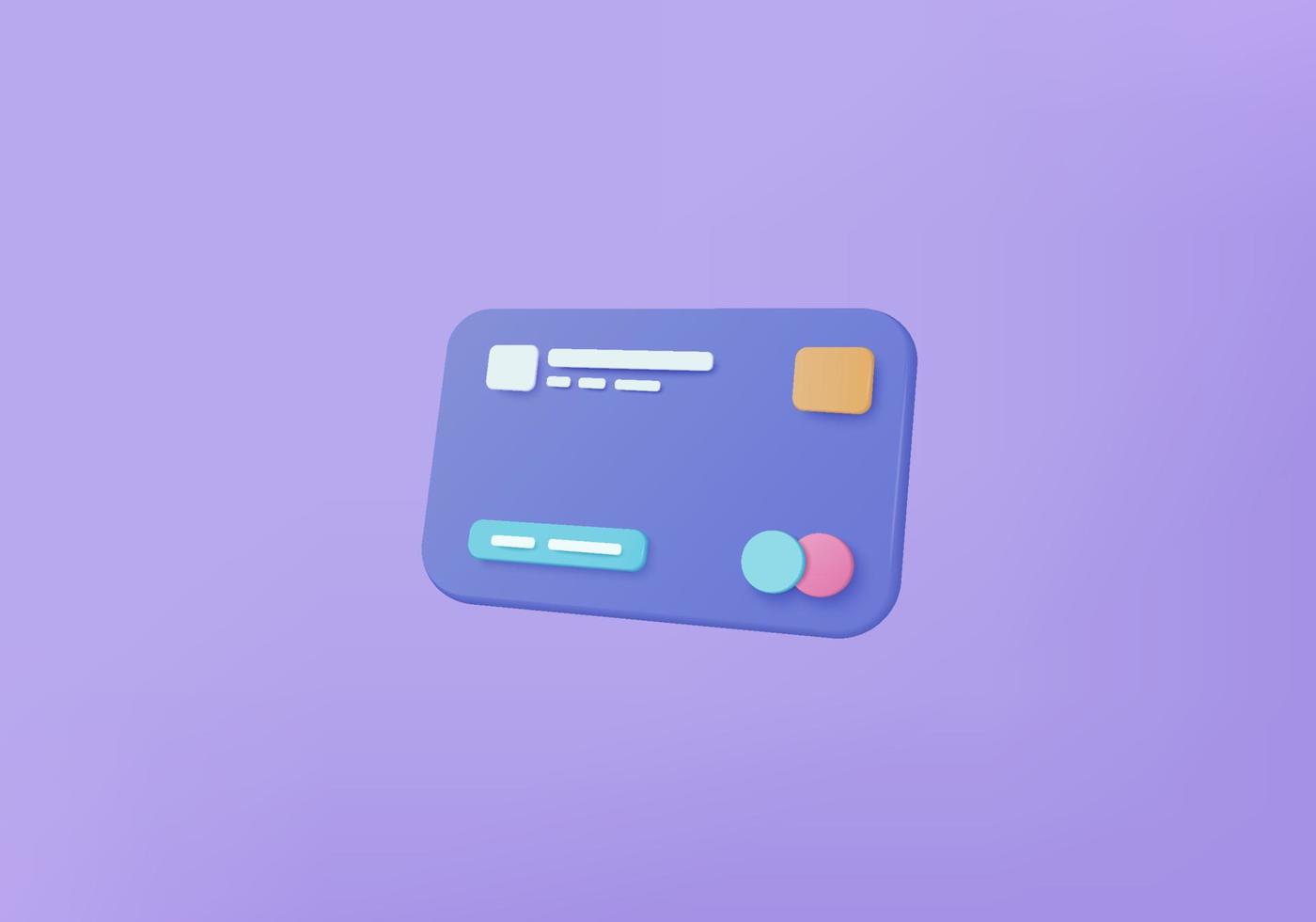 3D-Kreditkartengeld-Finanzsicherheit für Online-Shopping, Online-Zahlungskreditkarte mit Zahlungsschutzkonzept. 3D-Rendering für Geschäftsfinanzierung, Online-Banking und Online-Shopping für Sicherheit vektor