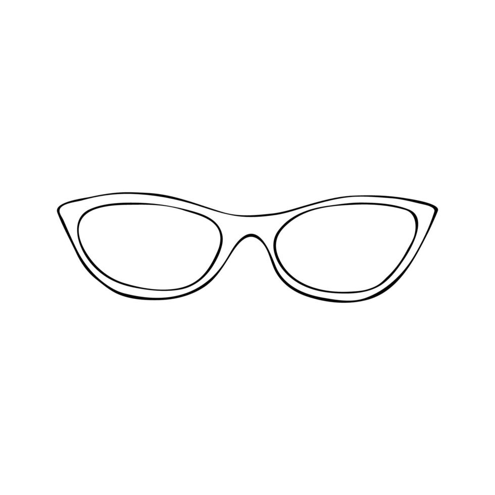 schwarze doodle brille illustration vektor
