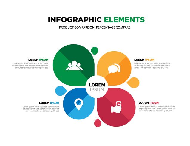 Vektorelement för infografiska. Mall för diagram, diagram, presentation och diagram. vektor