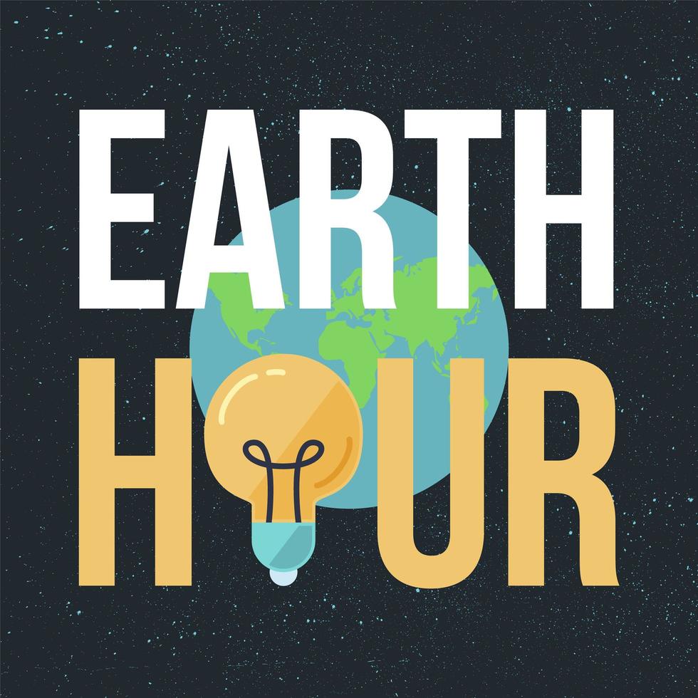 earth hour banner vektor