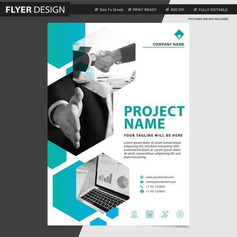 Professionell flygblad eller broschyrkonceptdesign, abstrakt vektor illustration