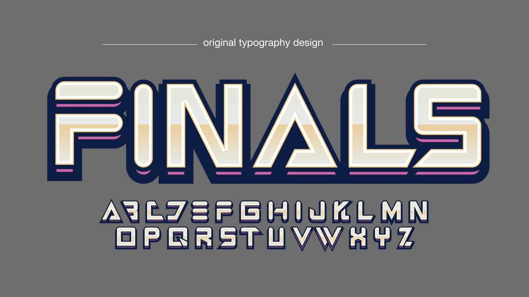 hellgold metallic 3d abstrakte futuristische Sport-Gaming-Typografie vektor