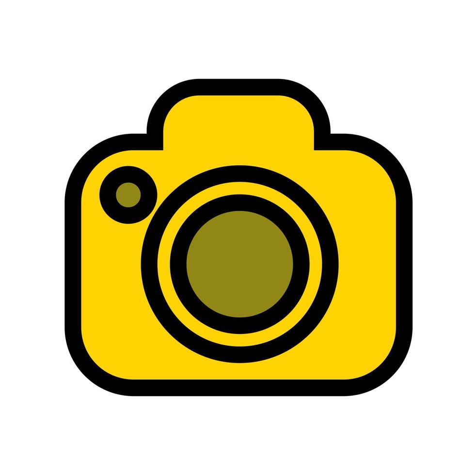 ikondesign för gula webbplatsmallar. kamera ikon design. vektor