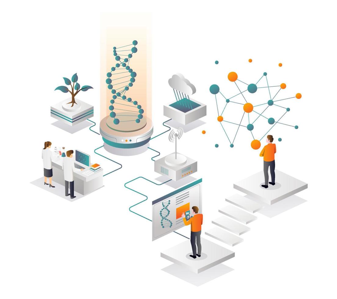 einige Wissenschaftler erforschen DNA vektor