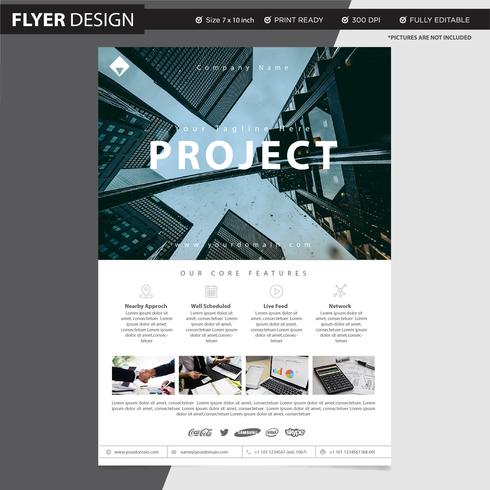 Flyer eller broschyr professionell vektor design, abstrakt tidskriftsomslag katalog illustration