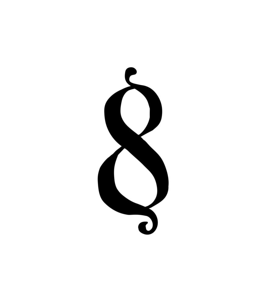 Abbildung. Vektor. Logo für das Unternehmen. Symbol für die Website. Trennen Sie die Zahl vom russischen Alphabet. gotischer neurussischer alter Stil von 17-19 Jahrhunderten. vektor