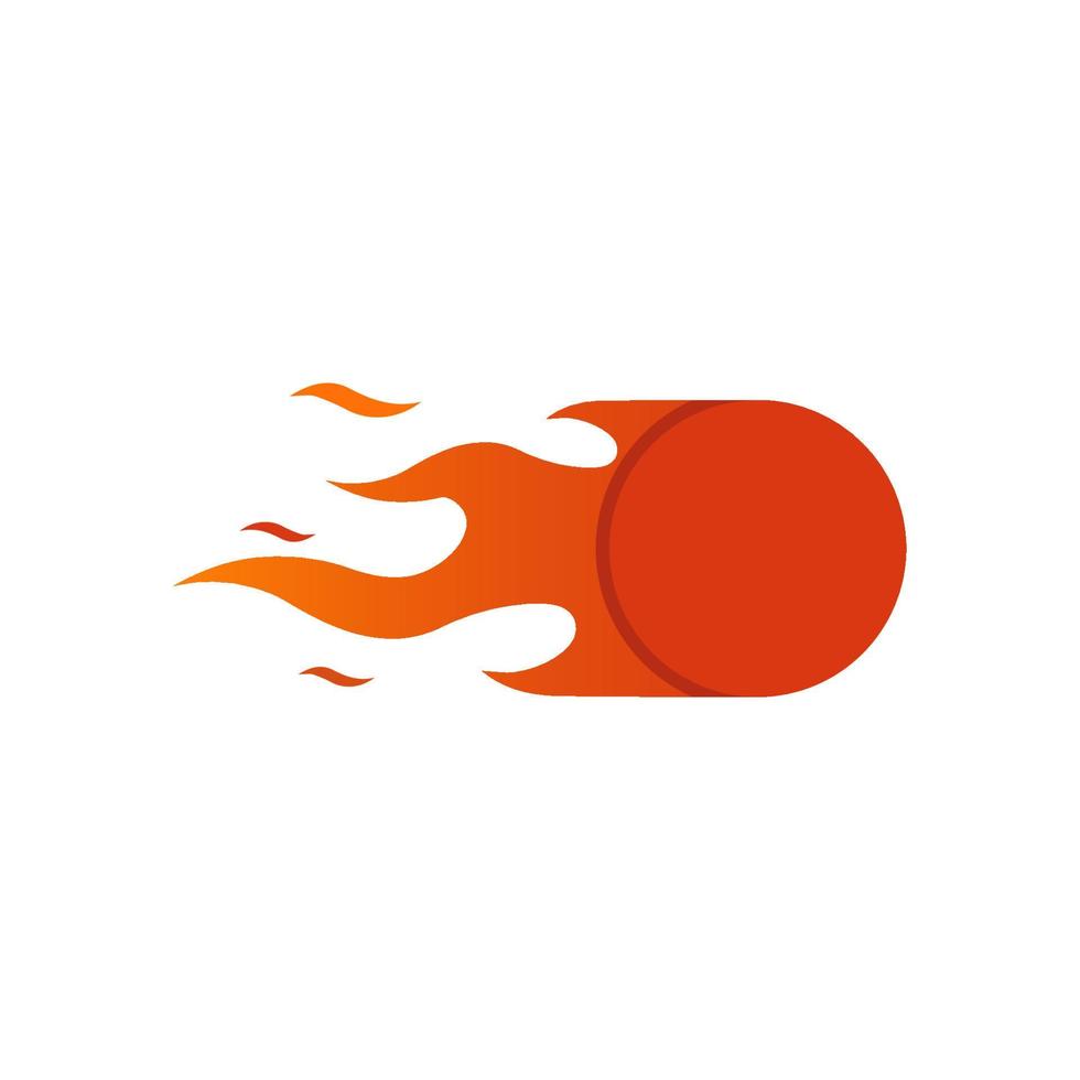 brennender Ball, Illustration für Ihr Logo. Feuervektorillustration im flachen Design vektor