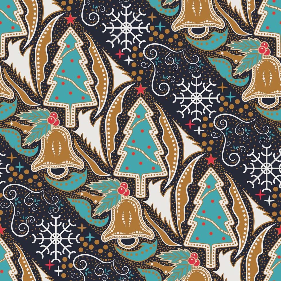 Kreatives traditionelles nahtloses Muster der Frohen Weihnachten der Batikart vektor