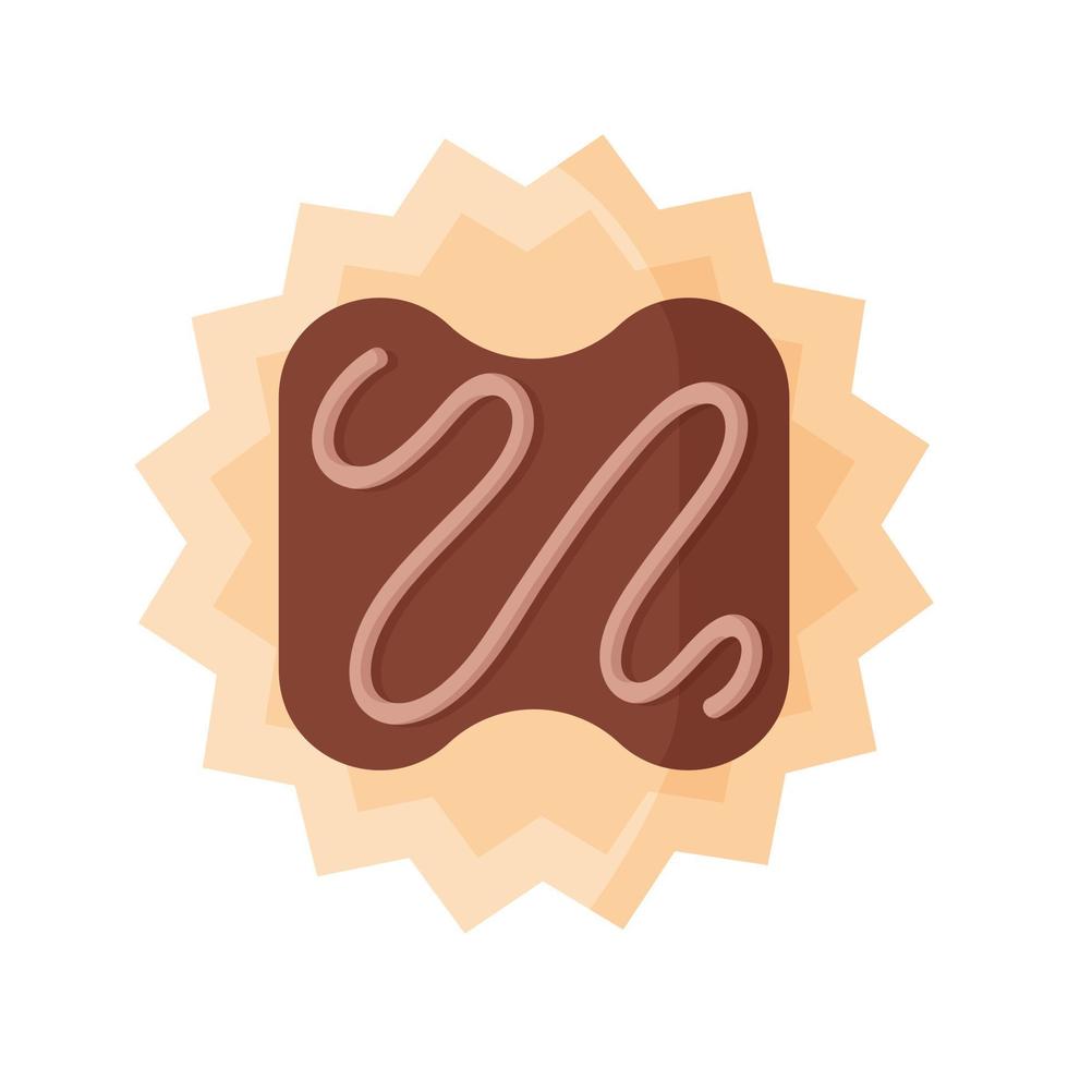 Rechteckiges Schokoladendessert oder Süßigkeiten mit Zuckerguss vektor