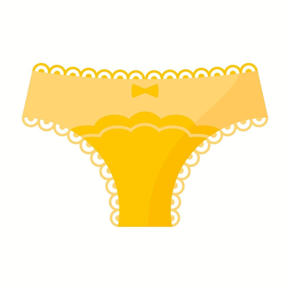 sexiga kvinnliga gula underkläder trosa. mode koncept. vektor