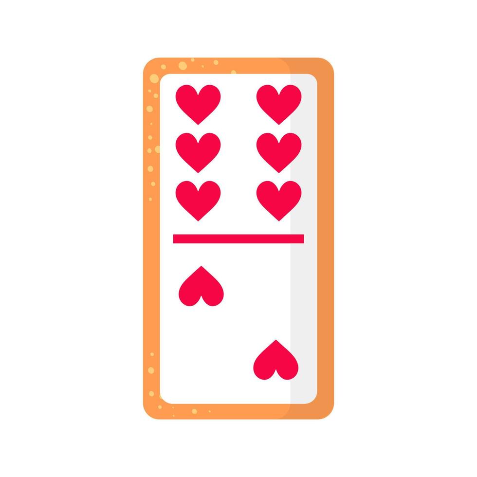 domino sechs mal zwei herzen knochenplätzchen mit herz für valentinstag oder hochzeit. vektor