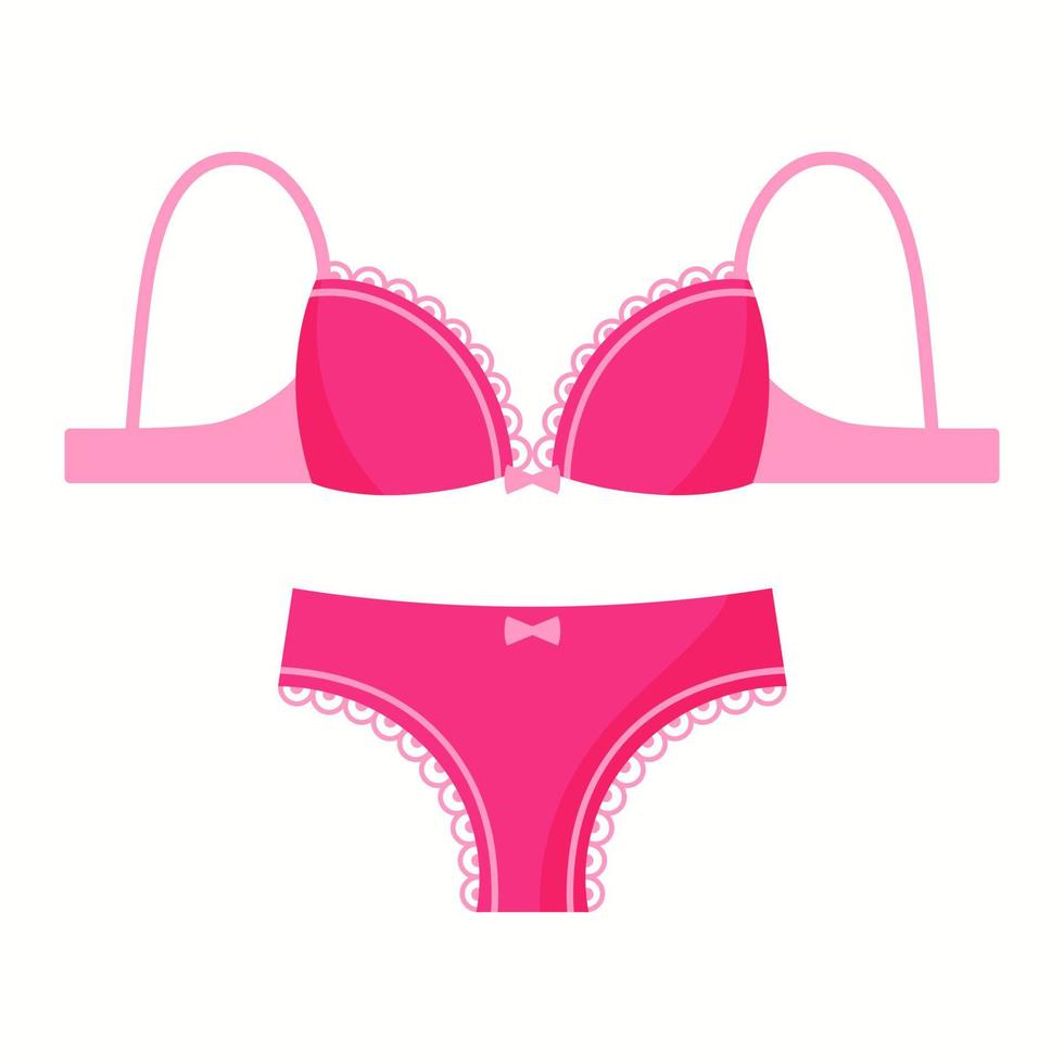 sexig kvinnlig rosa underkläder trosa och bh. mode koncept. vektor