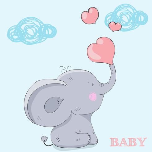 Netter kleiner Babyelefant vektor