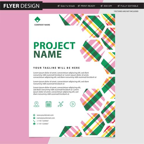 Flyer eller broschyr professionell vektor design, abstrakt tidskriftsomslag katalog illustration