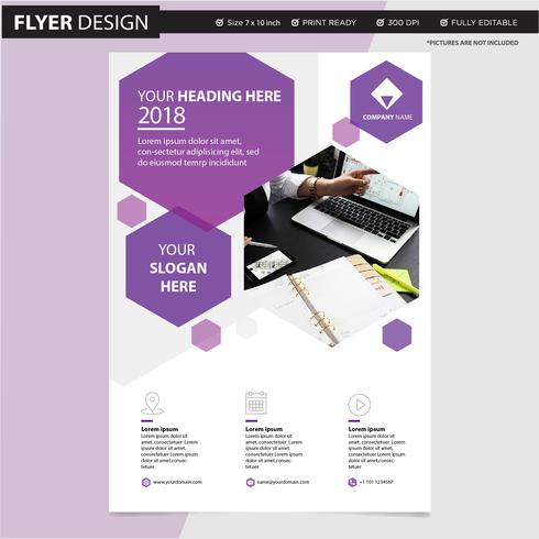 Professionell flygblad eller broschyrkonceptdesign, abstrakt vektor illustration