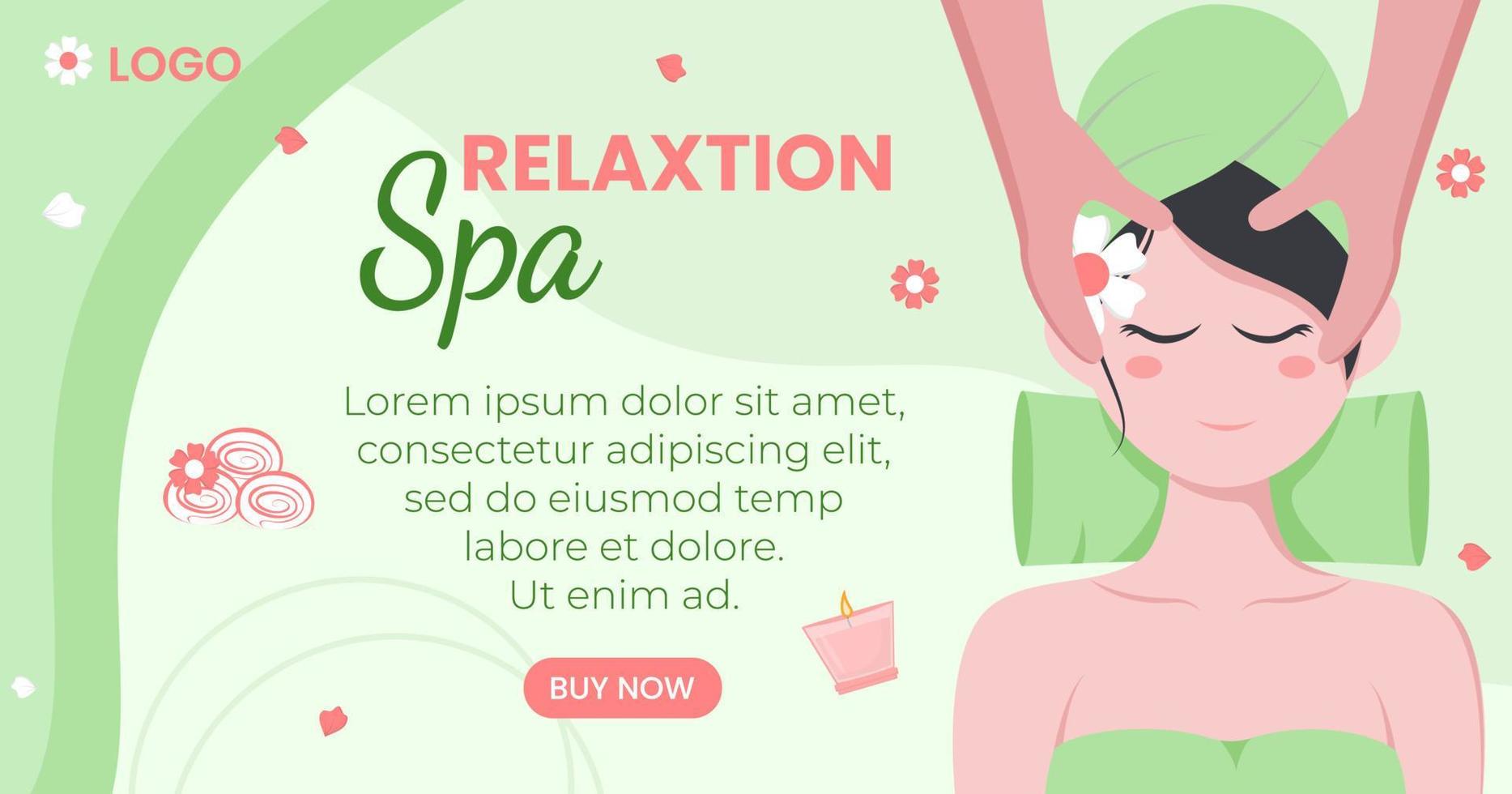 spa- och massagepost redigerbar av kvadratisk bakgrundsillustration lämplig för sociala medier, feed, kort, hälsningar, tryckta och webbannonser på internet vektor