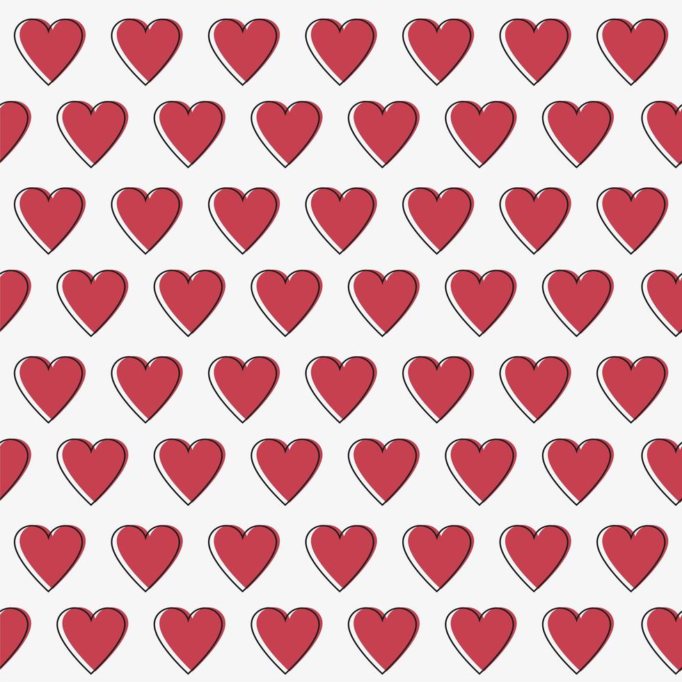 einfache Herzen nahtlose Vektormuster. Valentinstag Hintergrund. flaches Design vektor