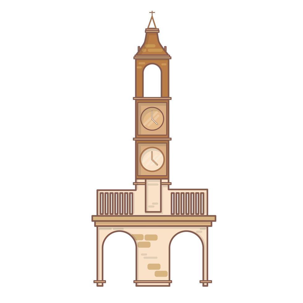 schöne Kontur lineare Kapelle Logo Strichzeichnungen. Kirchengebäude mit Kreuz vektor