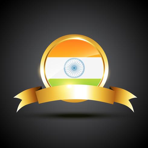 indian flagg etikett vektor
