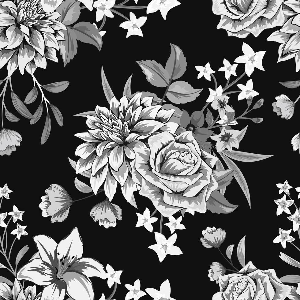 klassiska sömlösa mönster med botaniska blommönster illustration. vektor