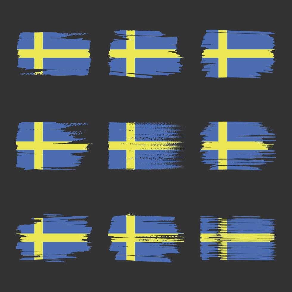 Schwedenflagge Pinselstriche gemalt vektor