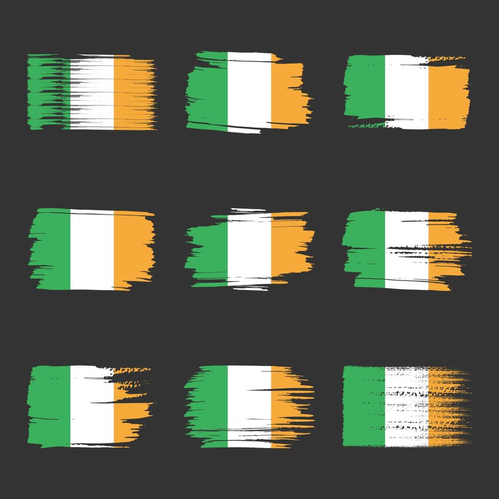 Irland Flagge Pinselstriche gemalt vektor