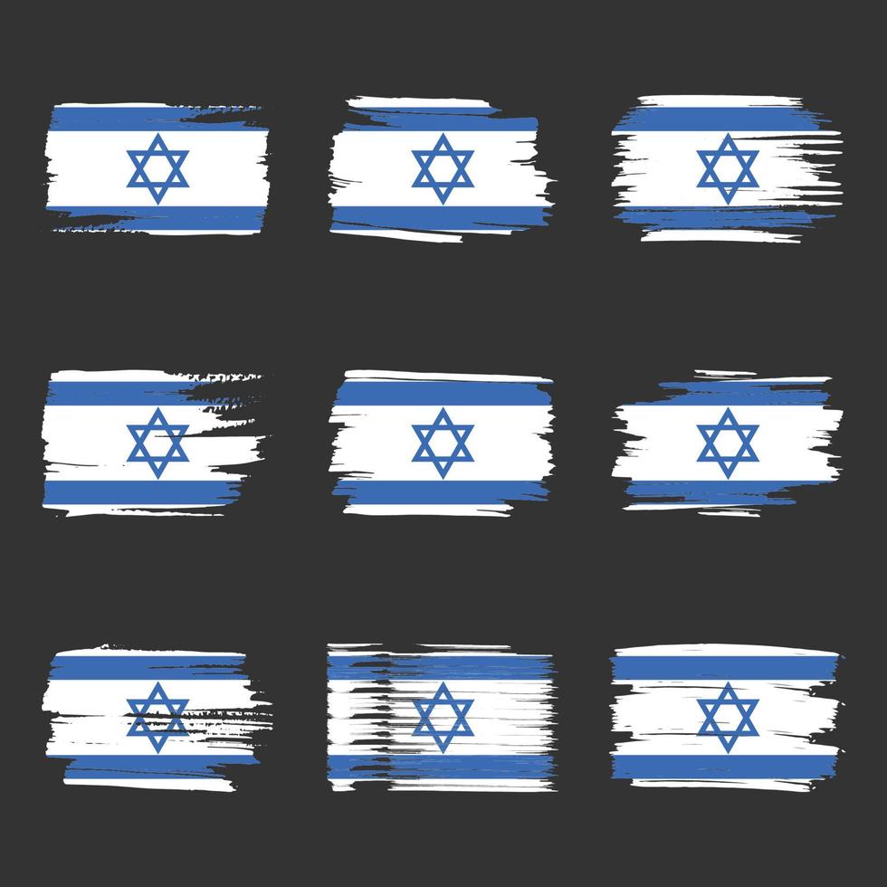 israel flagga penseldrag målade vektor