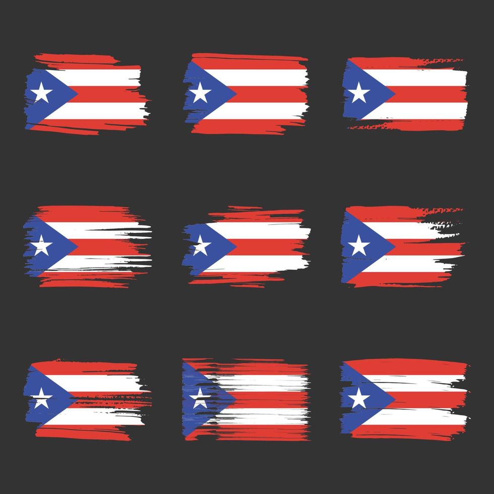 Puerto Rico Flagge Pinselstriche gemalt vektor