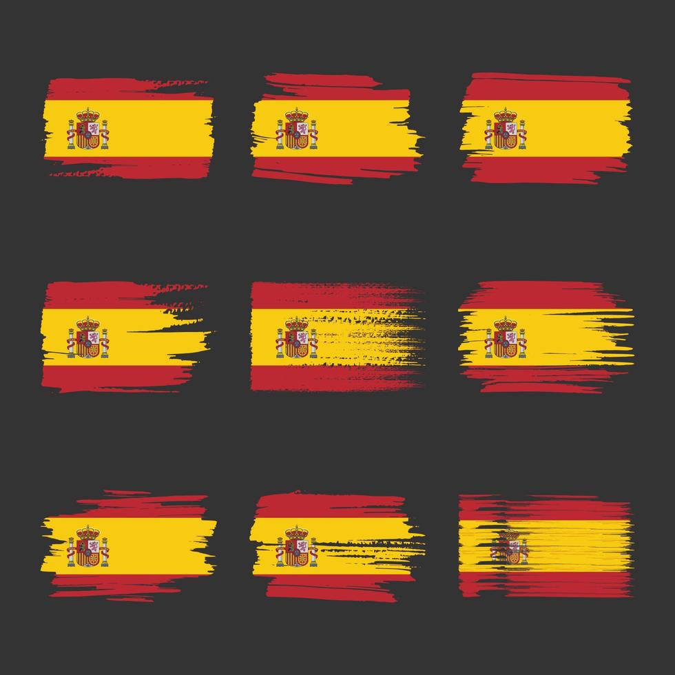 Spanien Flagge Pinselstriche gemalt vektor
