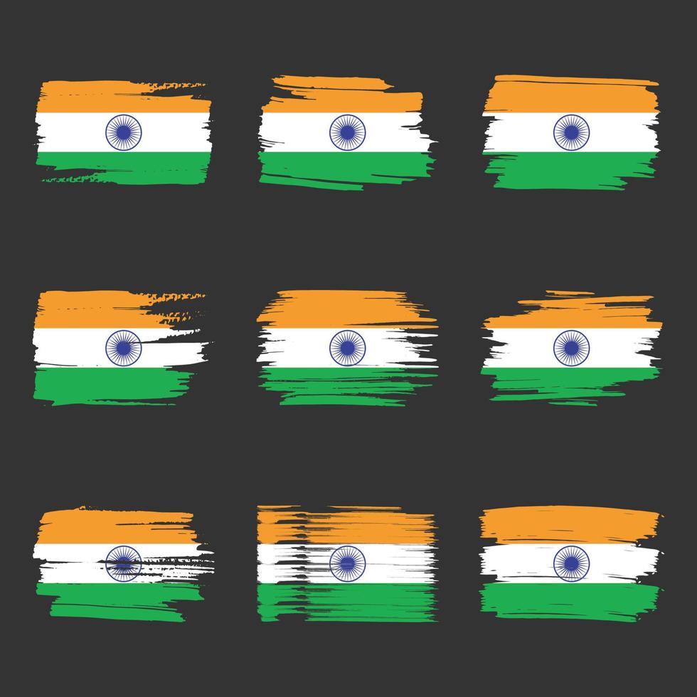 Indien Flagge Pinselstriche gemalt vektor