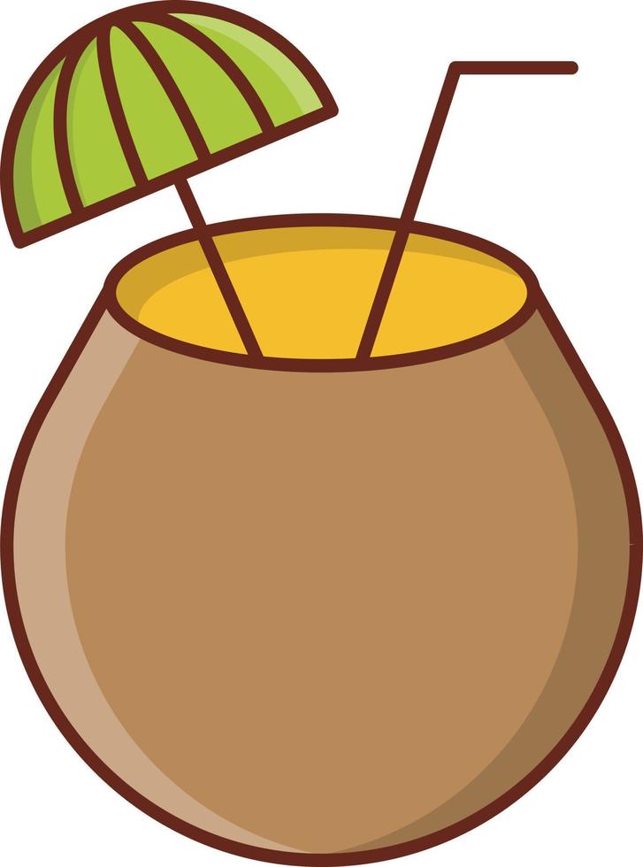 kokos färg linje ikoner vektor
