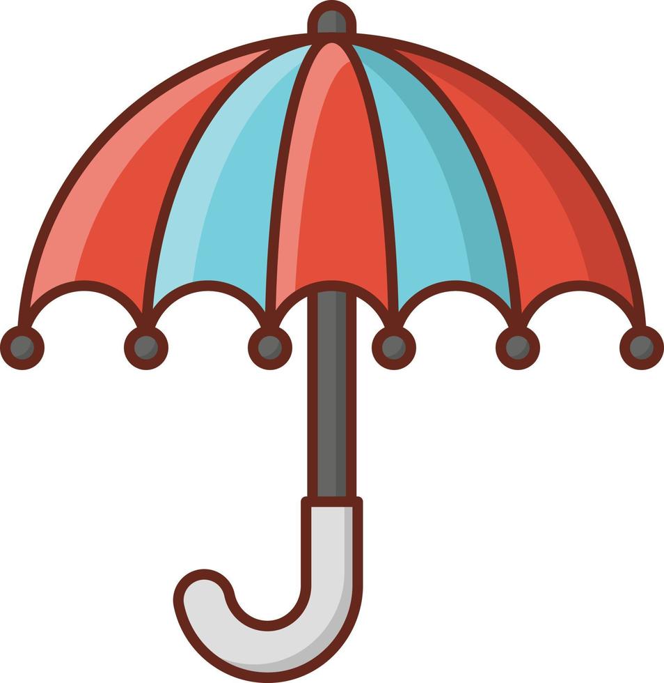 Regenschirmfarbe Liniensymbole vektor