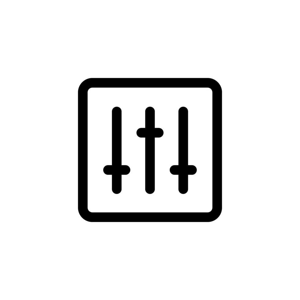 Equalizer kontrollikon design vektor med symbol ljud, musikal, panel, volym för multimedia