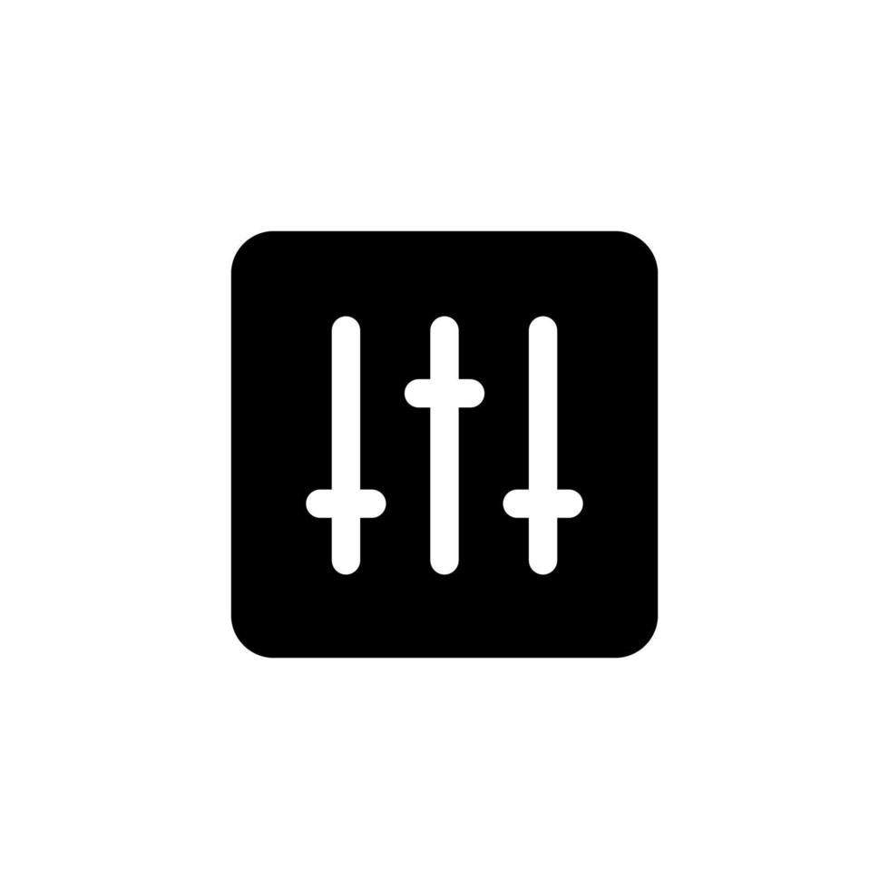 Equalizer kontrollikon design vektor med symbol ljud, musikal, panel, volym för multimedia