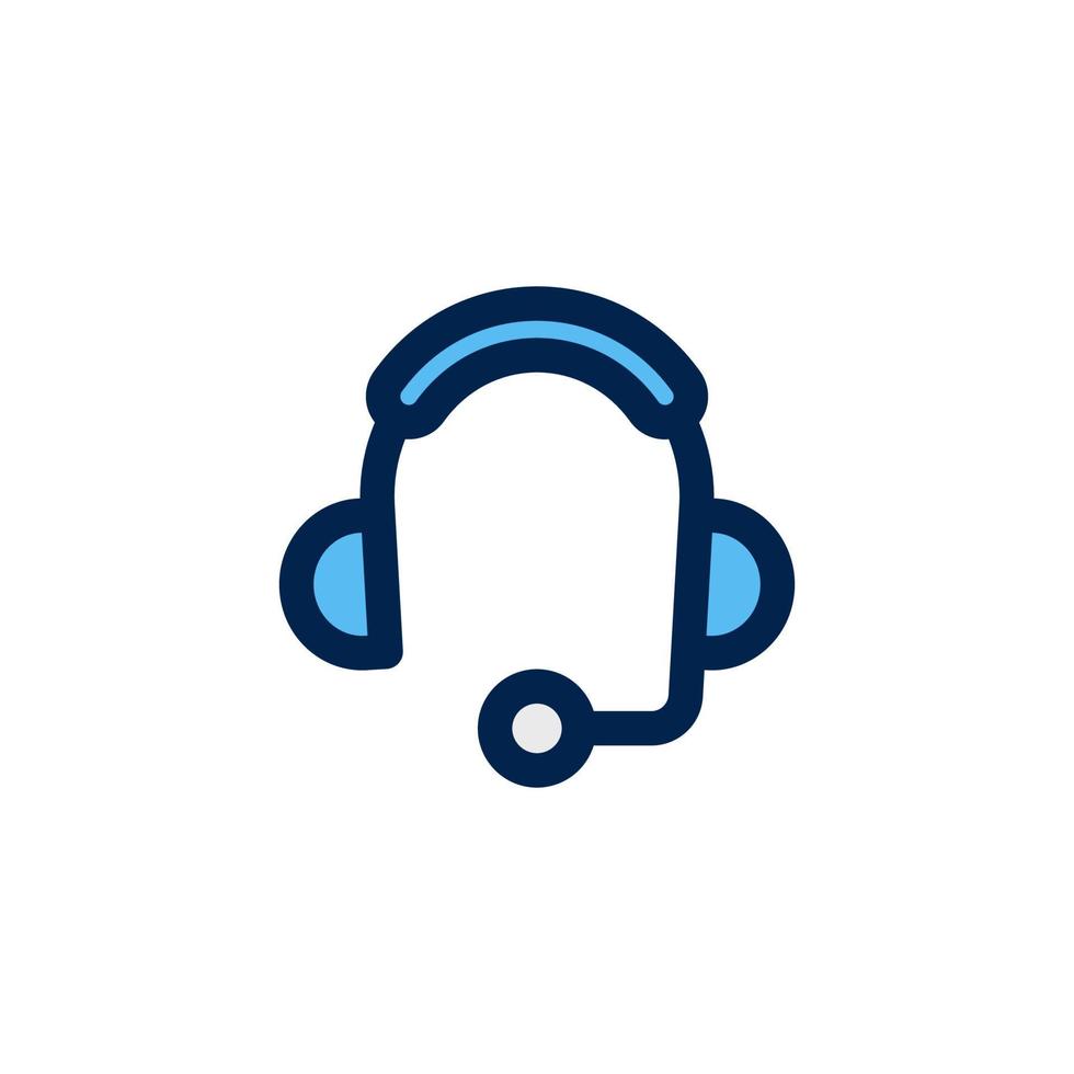 Kopfhörersymbol Design Vektorsymbol Kundenservice, Technologie, Kommunikation, Headset für Multimedia vektor