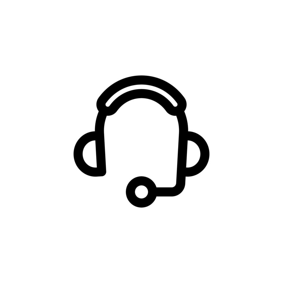 hörlursikon design vektor symbol kundservice, teknik, kommunikation, headset för multimedia