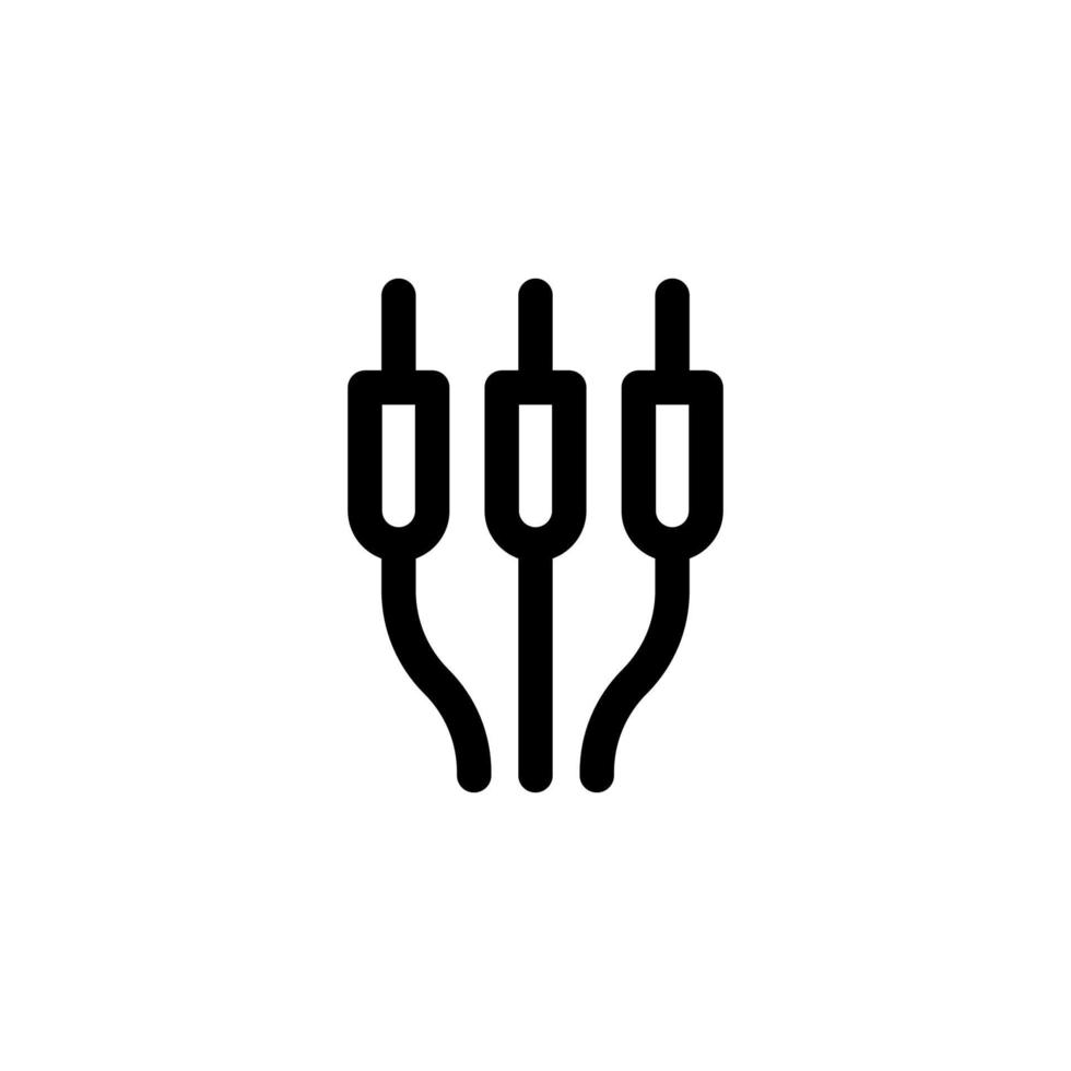 ljuduttag ikon design vektor symbol av, ljud, uttag, kabel, kontakt för multimedia
