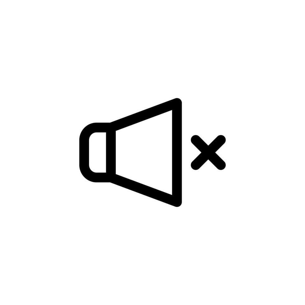 Stummschaltung Symbol Design Vektorsymbol Stille, Aus, Taste, Lautsprecher für Multimedia vektor