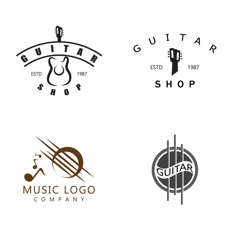 Gitarre Welle Logo Vorlage Vektor Symbol Natur