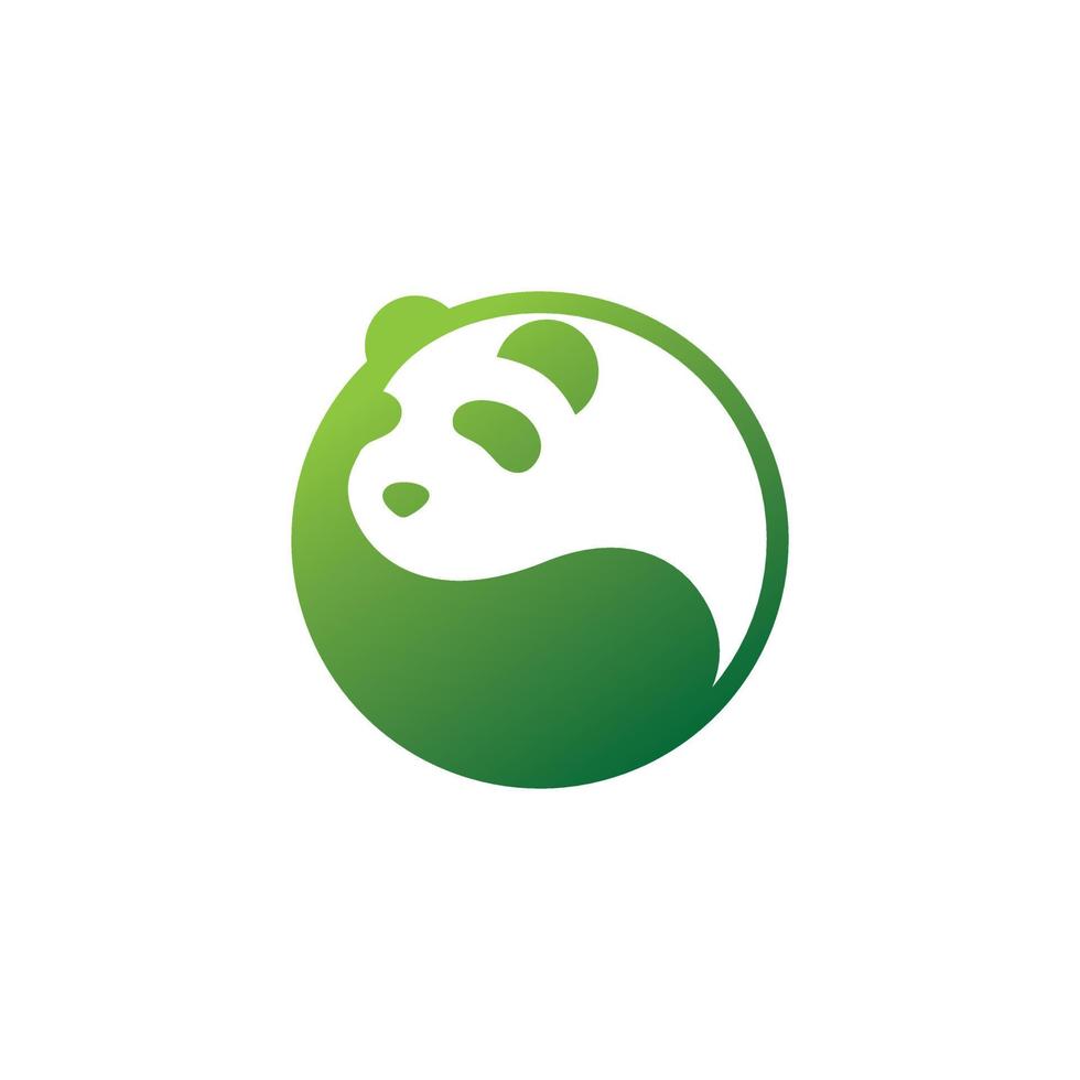 grön yin yang panda logotyp vektor