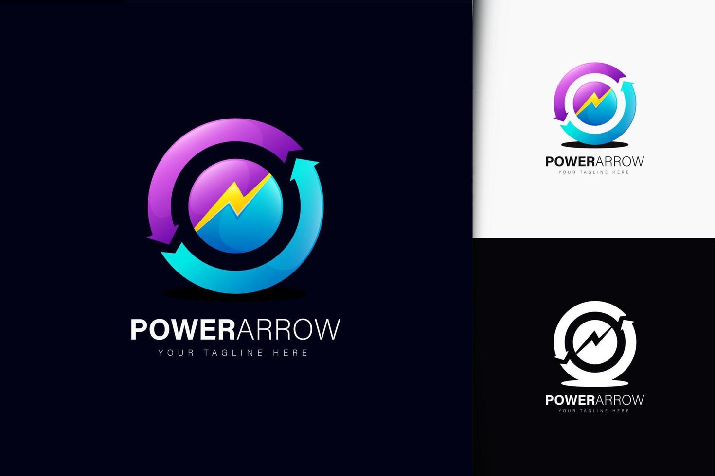 power arrow logotypdesign med gradient vektor