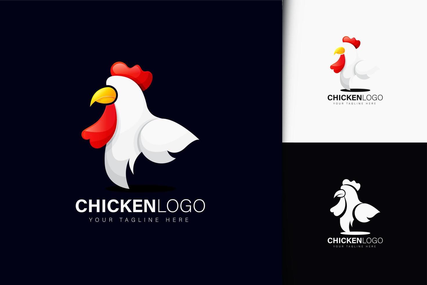 kyckling logotyp design med gradient vektor
