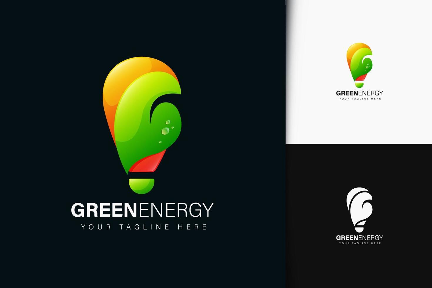 Logodesign für grüne Energie mit Farbverlauf vektor