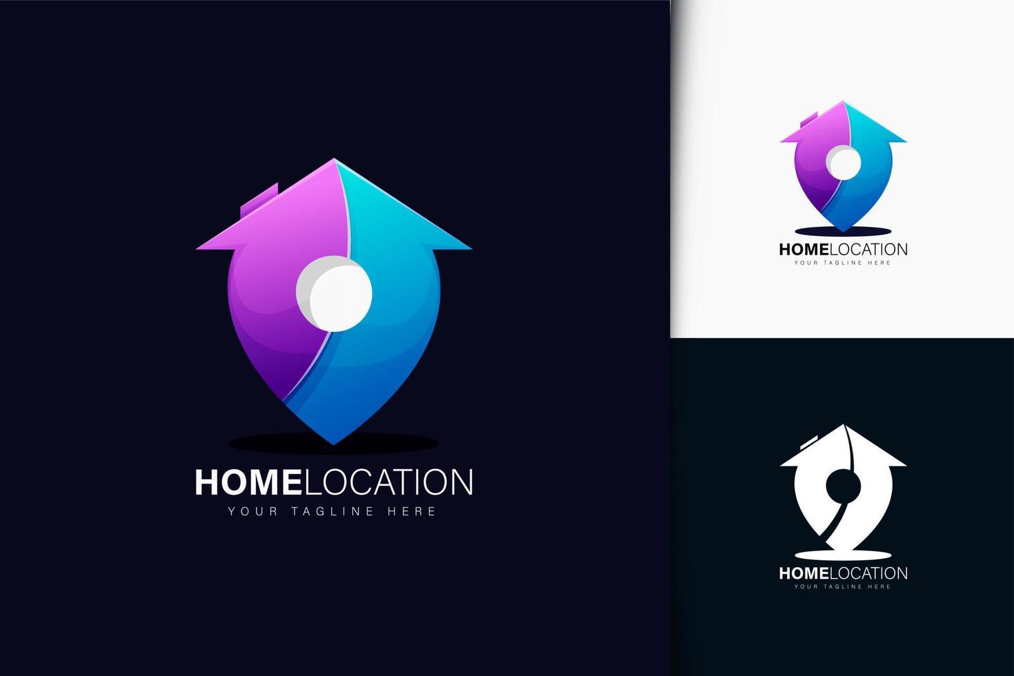 Home Location Logo-Design mit Farbverlauf vektor